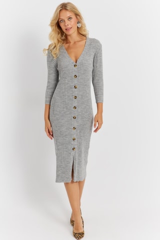 Robe chemise - Gris clair chiné