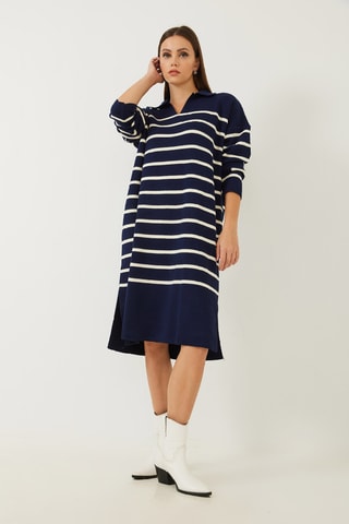 Vestido-camisola - Azul-escuro