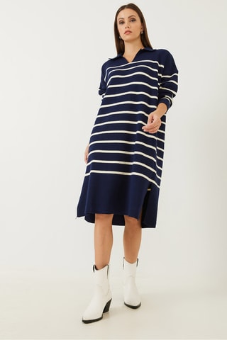 Vestido-camisola - Azul-escuro