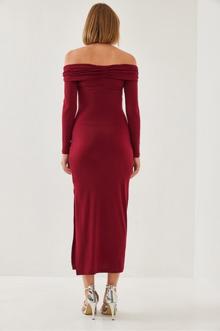 Vestido justo - Bordô