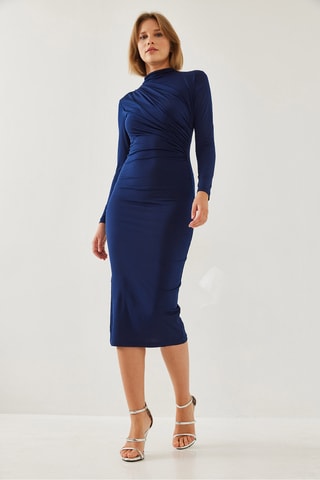 Vestido justo - Azul-marinho