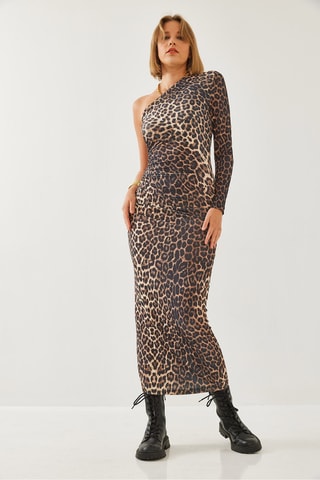 Vestido justo - Castanho