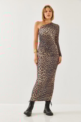 Vestido justo - Castanho