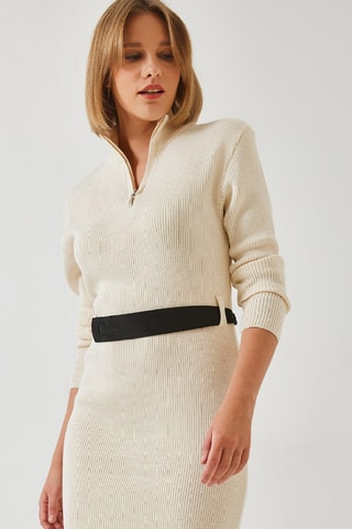 Vestido-camisola - Bege