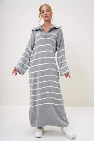 Robe pull - Gris clair chiné