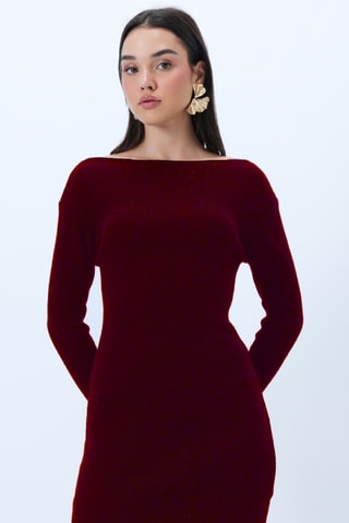 Vestido justo - Bordô