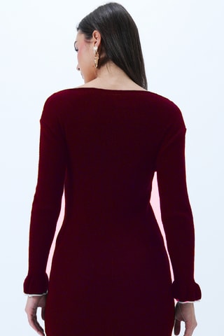 Vestido justo - Bordô