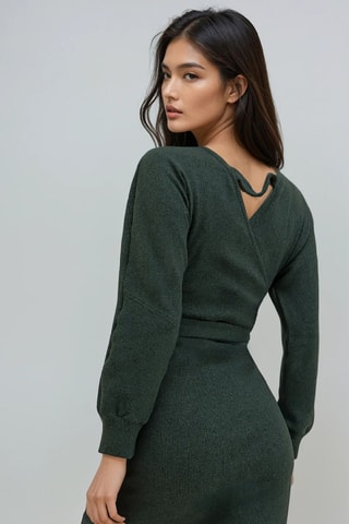 Vestido direito - Verde-escuro