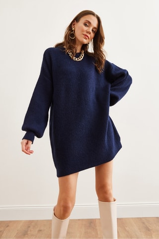 Vestido-camisola - Azul-marinho