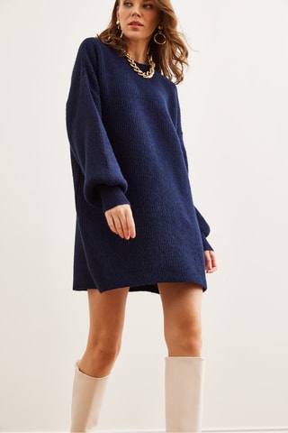 Vestido-camisola - Azul-marinho