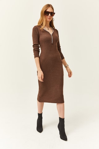 Robe droite - Marron