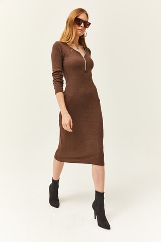 Robe droite - Marron