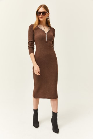 Robe droite - Marron