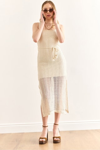 Robe en dentelle - Beige