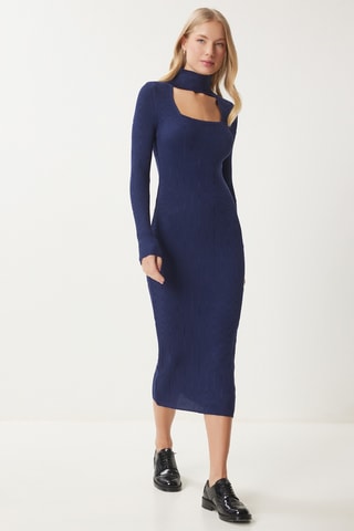 Vestido justo - Azul-marinho