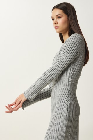 Vestido-camisola - Cinzento