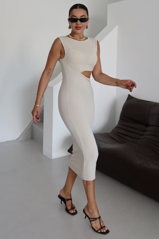 Vestido justo - Bege