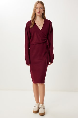 Vestido traçado - Bordô