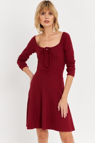 Vestido estilo patinadora - Bordô