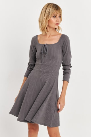 Vestido estilo patinadora - Cinzento