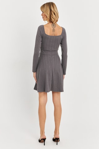 Vestido estilo patinadora - Cinzento