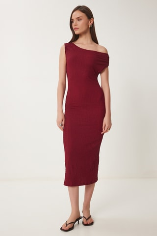 Vestido midi - Bordô
