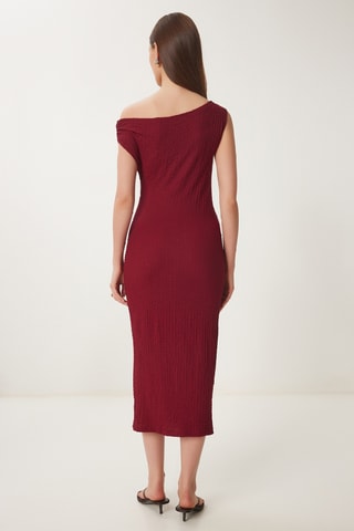 Vestido midi - Bordô
