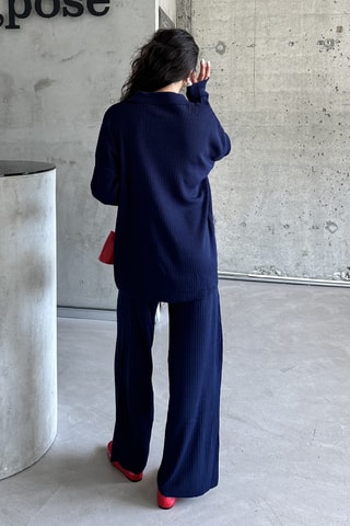 Chemisier et pantalon regular - Bleu marine