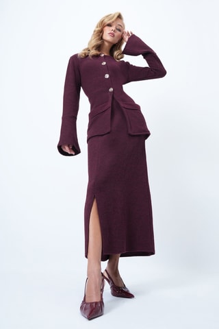 Chemisier regular et jupe midi - Bordeaux