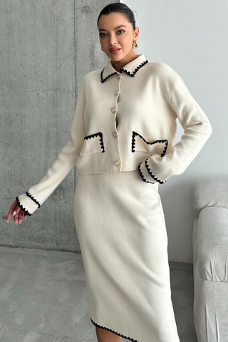 Gilet et jupe midi - Ecru