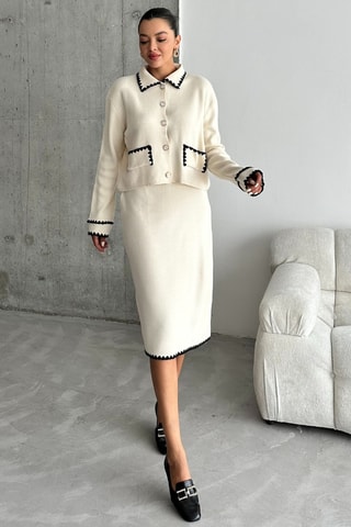 Gilet et jupe midi - Ecru