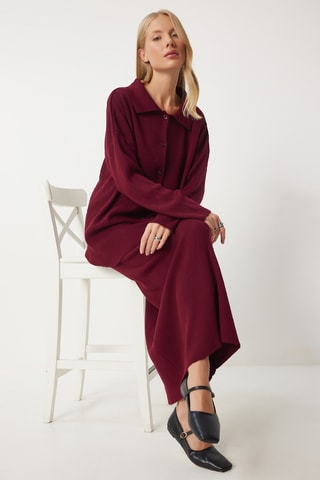 Gilet et jupe longue taille haute - Bordeaux