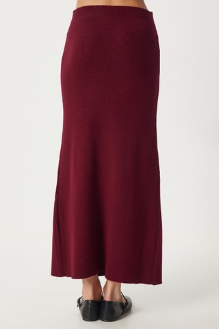 Gilet et jupe longue taille haute - Bordeaux