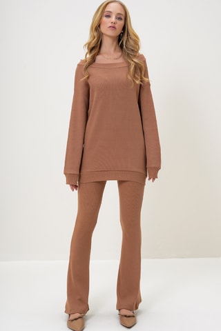Top et pantalon regular - Camel
