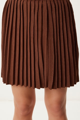 Pull et jupe plissée - Marron