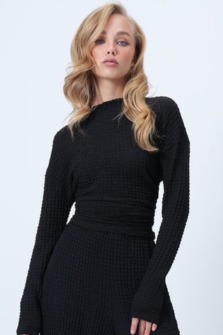 Top et pantalon regular taille haute - Noir