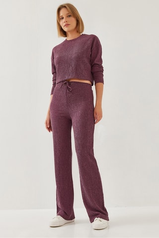 Top et pantalon regular taille haute - Bordeaux