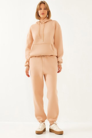 Sweat à capuche et jogging - Beige