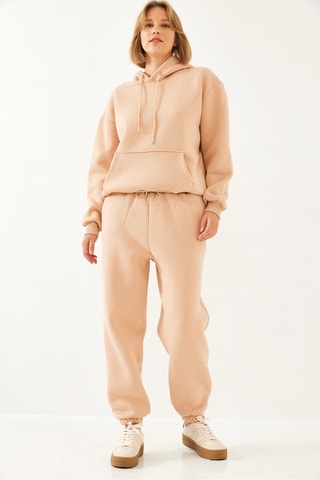 Sweat à capuche et jogging - Beige