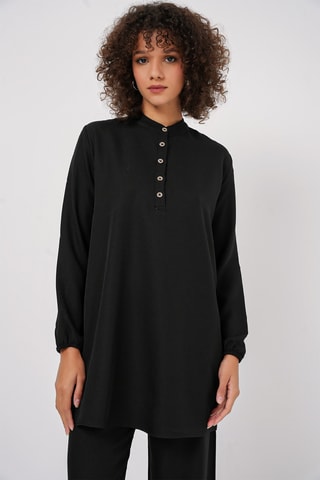 Tunique et pantalon en lin - Noir