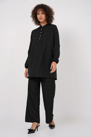 Tunique et pantalon en lin - Noir