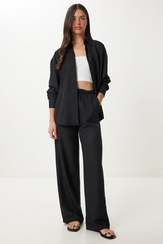 Chemisier et pantalon taille haute - Noir