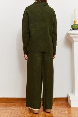 Pull et pantalon regular taille haute - Kaki