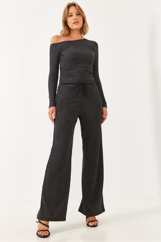 Top et pantalon regular taille haute - Anthracite