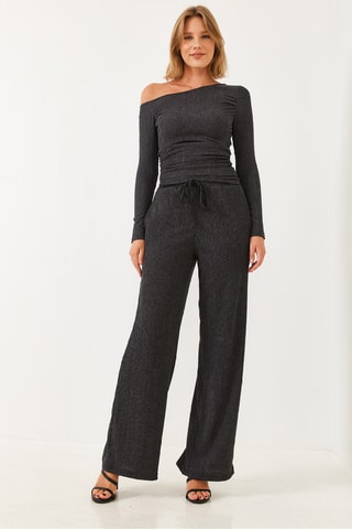 Top et pantalon regular taille haute - Anthracite