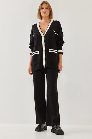 Gilet et pantalon regular taille haute - Noir