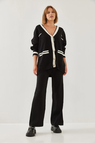 Gilet et pantalon regular taille haute - Noir