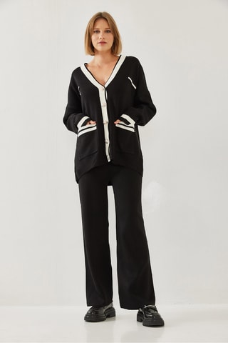 Gilet et pantalon regular taille haute - Noir