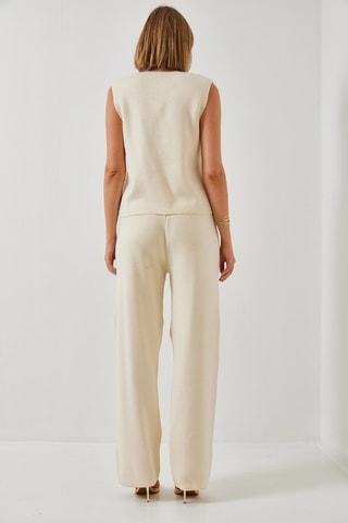 Top et pantalon regular taille haute - Beige