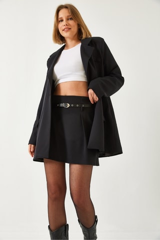 Veste et jupe-short taille haute - Noir